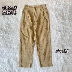 GRASS MEN'Sタックコーデュロイパンツ（M）ベージュ