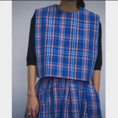 美品♥oll kyoto◆ブルーチェックベスト ロンハーマン　リネン混のサムネイル