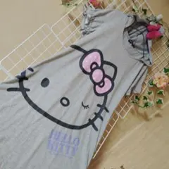 ハローキティロング Tシャツ リボン耳フード付き