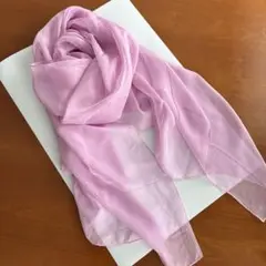 韓国JINU SILK ピンクシルクストール 無地 大判ストール 春夏 冷房対策