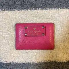 kate spade ピンク レザー カードケース