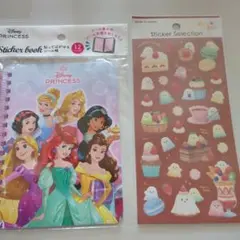 Disneyプリンセスシール帳とおばけスイーツシールのセット