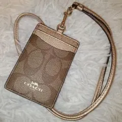 ⭐極美品⭐COACH シグネクチャー ネックショルダー パスケース IDケース