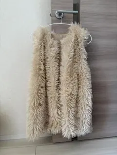 フェイクファー ベスト ジレ M ふわふわ
