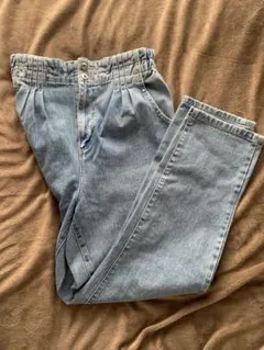 ライトブルー デニムパンツ ウエストゴム