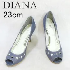 ✨美品✨DIANA デニム調 オープントゥ ハイヒール パンプス 23cmのサムネイル