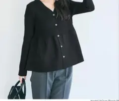 coca スポンディッシュニットペプラムカーディガンL