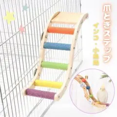 【新品】鳥　はしご　止まり木　ステップ　爪とぎ　ケージ取り付け