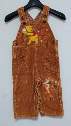 ディズニーDISNEYくまのプーさん コーデュロイ　オーバーオール 90cm