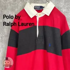 【人気カラー】ポロ ラルフローレン ボーダー 長袖 ラガーシャツ 古着 メンズ
