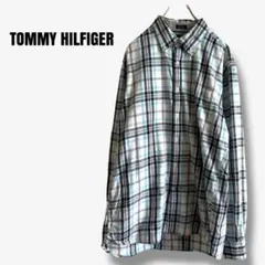 sy32926 トミーヒルフィガー　チェックシャツ ボタンダウン 長袖 コットン