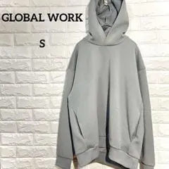 グローバルワークス　【S】　クッションパーカー　ポケット　薄緑グレー　秋　冬