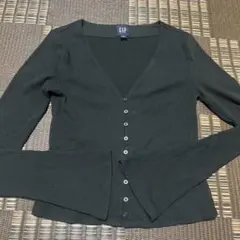 GAP リブ 長袖 カットソー ブラック XS