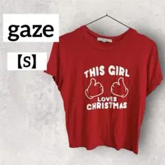 gaze 【S】クリスマス Tシャツ 赤