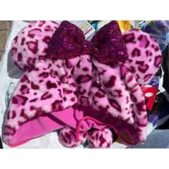 【新品】ディズニーファンキャップ ミニーヒョウ柄 ファンキャップ 豹柄 ピンク