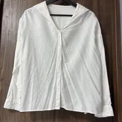 GU セーラーカラー 長袖シャツ ホワイトのサムネイル