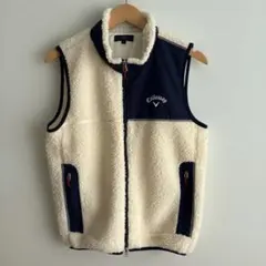 Callaway レディース フリースベスト M クリーム/ネイビー