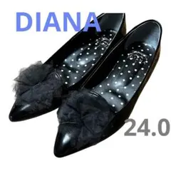 DIANAダイアナ　レインパンプス　コサージュ付エナメルシューズ　晴雨兼用のサムネイル