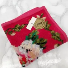 フェイラー タオルハンカチ 花柄 レッド 新品未使用 FEILER