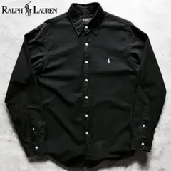 希少白ポニー Ralph Lauren コットン ビッグポニー 長袖シャツ 黒