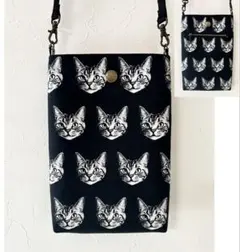 アメショーにゃんこ ファスナーポケット付きスマホショルダー 猫 cat