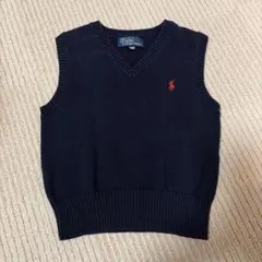 【美品】ポロ ラルフローレン コットンベスト紺 100