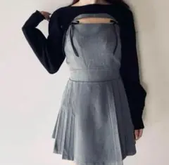 andmary Karen knit set mini dress gray S - メルカリ
