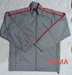 PUMA☆ナイロンジャケット（Ｌ）グレー✕レッド・ウォーキング