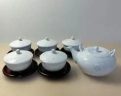 有田焼　ホタル彫　秀峰　　 急須　湯呑み5客　茶托付