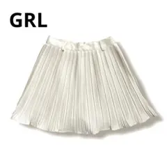 【美品】GRL インパン裏地付　消しプリーツ　フレア　ミニスカート M グレイル