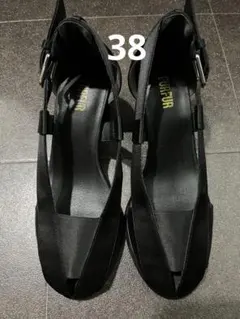 FURFUR ファーファー　サテン　ブラック　サンダルのサムネイル