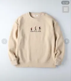 古着　ベージュ グラフィックプリント スウェット