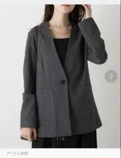 ラビアンジェ　グレンチェックジャケット