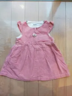 ファミリア　ワンピース　ピンク  80cm　コーデュロイ