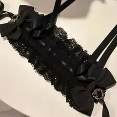 ミ*ི様 baby ヘッドドレス ハーフボンネット風 黒 ブラック 懐古 00s