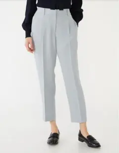プラステ PLST ツイル ストレッチテーパードパンツ XS ブルー