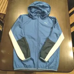 PUMA フード付きナイロンジャケット 青