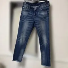 レディース デニムパンツ カットオフ ブルーのサムネイル