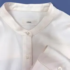 IENA イエナ パールボタン バンドカラーロングシャツ シャツワンピース38