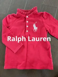 ラルフローレンRalph Lauren赤いフリル襟ポロシャツ90