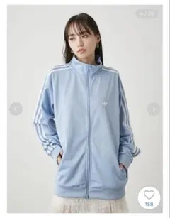 adidas ライトブルー 水色 サテン ファイヤーバードトラックジャケット
