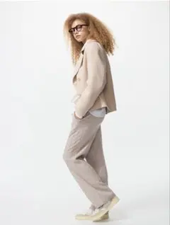 ウォッシャブルニットケーブルパンツ ワイドパンツ