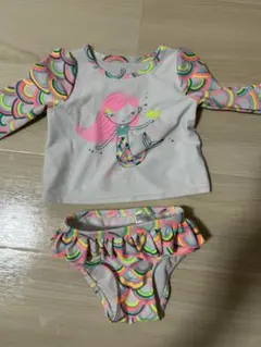 人魚デザイン ラッシュガード ビキニセット 6ヶ月から12ヶ月