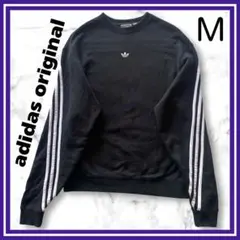 アディダスオリジナル　3ストライプ ラップ クルーネック スウェット ブラックM