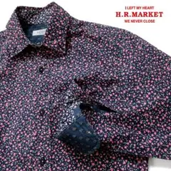 美品 H.R.MARKET スモールフラワー総柄シャツ 長袖/切替えカフス