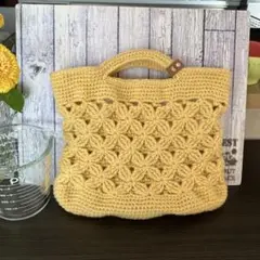 花模様トート✿︎ラメライトイエロー