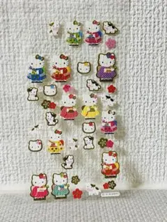 【希少品】ハローキティ　和紙シール　お正月　平成　レトロ