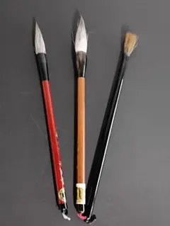 広島県 伝統工芸品 熊野筆 ダルマ黄金色軸3号兼毛 小筆天然竹軸7号（馬