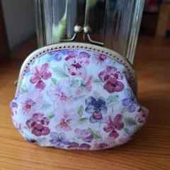 a-13 ハンドメイド　がま口　リバティ　シンクオブミー　紫