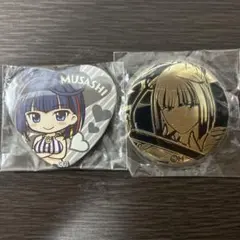 ムサシ ハート缶バッジ 金メッキ缶バッジ 戦国乙女